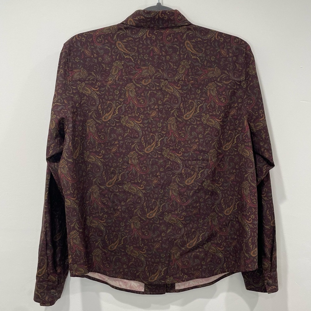 Jones New York Silk Paisley Button Up Longsleeve - Picture 6 of 13